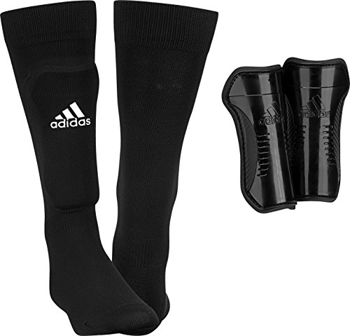 adidas Unisex-Child Performance Youth Sock Shin Guards, Black/Core White, Small