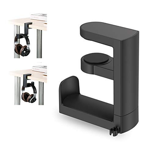PC Gaming Headphone Hook Stand Mount,Headset Holder Hanger Under Desk,Headphone Holder with Cable Clip Design, Universal Stand for HyperX Gaming Headset,AKG, Beats,Sony and Sennheiser Music Headphones