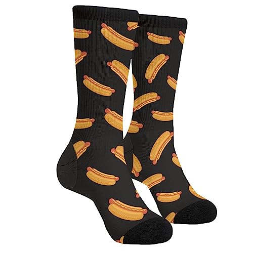 Sigouyinei Hot Dog Sandwich Grilled Sausage Delicious Food Casual Funny Funky Novelty Socks For Men Women