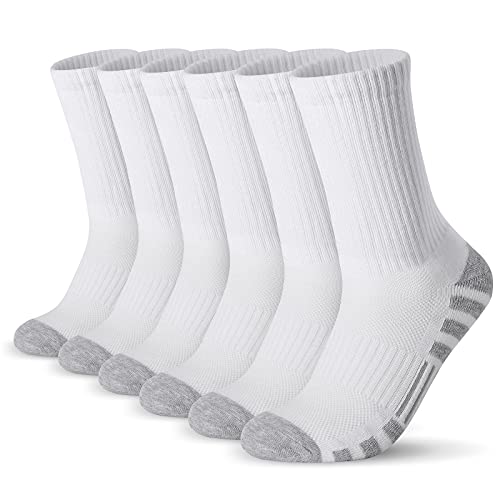 Airacker Athletic Socks Sport Running Calf Socks Performance Cushioned Breathable Crew Socks for Men Women(6 Pairs)