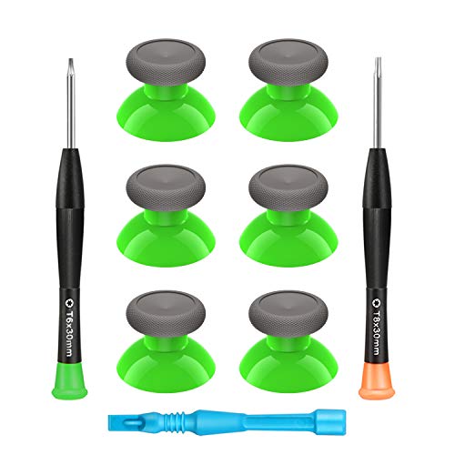 Xbox One Controller Joystick Replacement - 6PCS Original Thumbsticks Analog Thumb Sticks Parts - True Rubberized with T8 T6 Repair Screwdriver Kit for Xbox One Controller