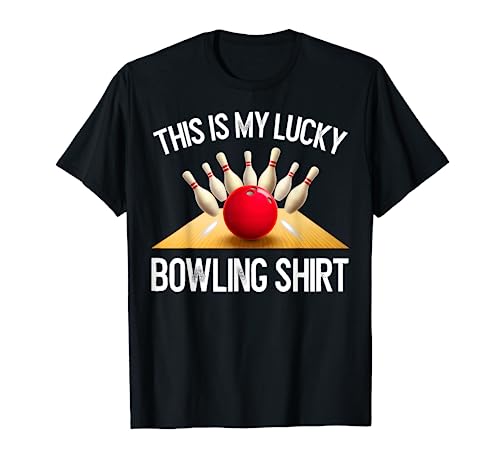 Funny LUCKY BOWLING T-Shirt Team Vintage Retro Gift Tee