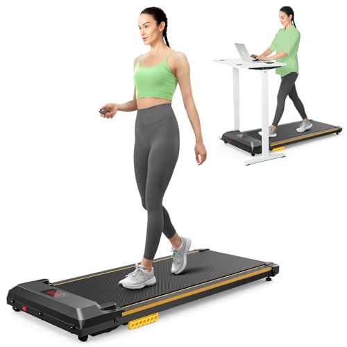 UREVO Walking Pad, Under Desk Treadmill for Home Office, Portable Walking Treadmill with Remote Control, LED Display