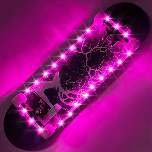 【Upgraded USB Charging Version】LED Skateboard Light, Remote Control Skateboard Rim Light,16 Color Change, Free from Changing Batteries, Waterproof, Shockproof, Super Bright to Play at Night Outdoors