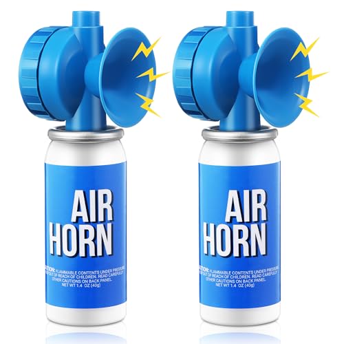 Saillong 2 Pack 1.4oz Marine Boat Air Horn, Loud Air Horns for Safety, Mini Small Blow Fog Bear Horn, Meet Coast Guard, Emergency Use for Marine Boating Sporting Events Outdoor Alarm