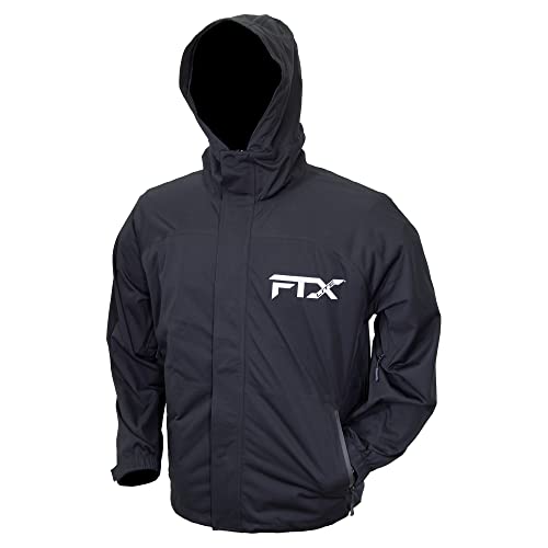 FROGG TOGGS Men's FTX Lite Rain Jacket – Waterproof, Breathable, Stretch Comfort, Black, X-Large