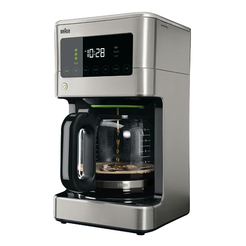 Braun BrewSense 12-Cup Drip Coffee Maker, Stainless Steel - PureFlavor & Fast Brew System - Three Brew Modes - 24-Hour Programmable Timer - Dishwasher Safe