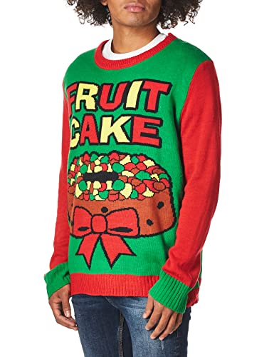 Forum Adult All Wrapped Up Ugly Christmas Sweater, Fruit Cake, Medium