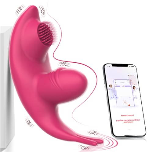 Wearable Panty Vibrator with Strong Magnetic Clip, App Remote Control Butterfly 3 in 1 Vibrator Panties G Spot Invisible Vibrators Massager Adult Sex Toys Gifts for Women Rechargeable