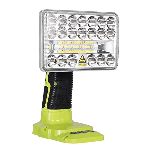 for Ryobi Cordless LED Work Light, WaxPar 18W 900LM-2000LM Jobsite Light, Compatible with Ryobi 18V 14.4V ONE+ Lithium NiCd NiMh Battery P108 with 3 Modes Setting & 110 Degree Pivoting