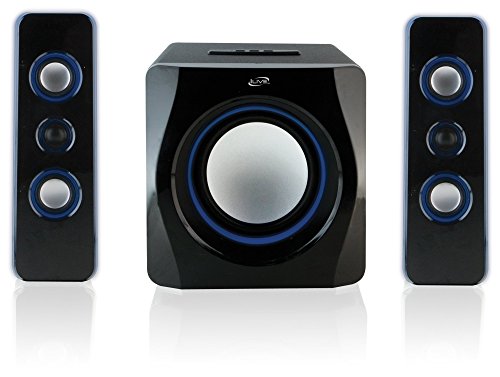 iLive Bluetooth Speaker System with Built-In Subwoofer, 7.28 x 8.86 x 7.28 Inches, Black (iHB23B)