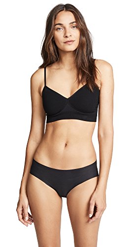 Yummie Women's Audrey Unlined Bralette Outlast Seamless, Black, Small-Medium