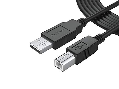 12Ft Extra Long USB-Printer-Cable 2.0 for HP OfficeJet Laserjet Envy, Canon Pixma, Epson Workforce, Stylus, Expression Home, Brother, Silhouette Cameo, Dell Scanner Fax Cord