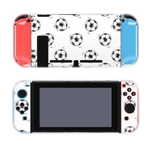 AoHanan Soccer Balls on White Switch Screen Protector Case Cover Full Accessories Switch Game Case Protection Skin for Switch Console and Joy-Cons