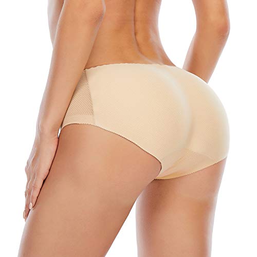 Butt Lifter Panties for Women Padded Underwear Seamless Hip Pads Enhancer Shapewear Booty Lifting Panty (#1 Nude,Medium)