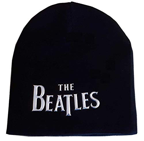 Beatles Beanie Sonic Silver Drop T Logo Knit Skully Hat, Black