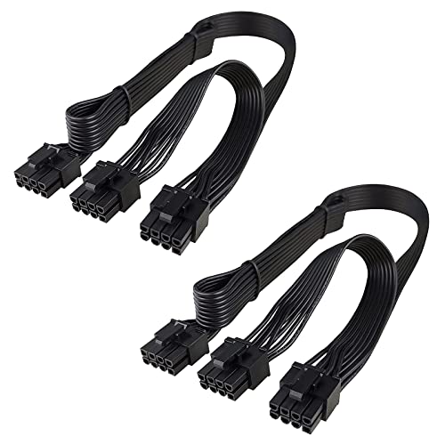 JZYMOD 2-Pack PCIE 8 Pin to Dual PCIE 8 Pin (6+2) Power Cable only for Seasonic Modular Power Supplies
