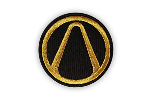 Borderlands Vault Symbol Embroidered Patch - 3-Inch Round Yellow & Black Fabric Video Game Patches - for Hat, Backpack, Jacket, Shirt, Collection - Borderlands Collectibles Merchandise by Just Funky