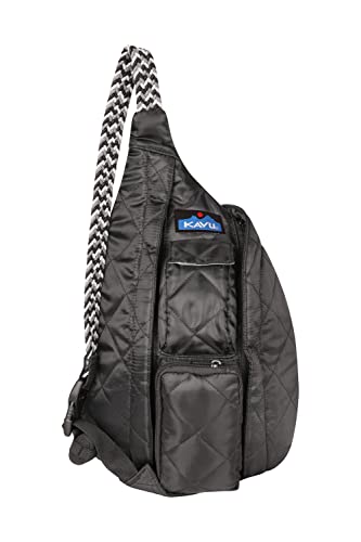KAVU Mini Rope Puff Diamond Quilted Mini Sling Pack - Black