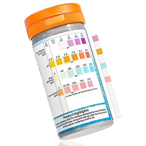 Pool and Hot Tub Test Strips - Medical-Grade Precision 3-1 4-1 7-1 Pool Test Kit - Testing pH, Free Chlorine(Bromine), Total Alkalinity & Cyanuric Acid and So on - Pool Water Test Kit