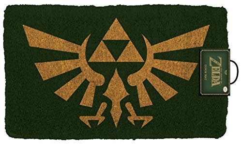 Pyramid America Zelda Crest Coir Doormat - 29' x 17' Indoor/Outdoor Entry Mat with Non-Skid PVC Back - Durable & Easy to Clean