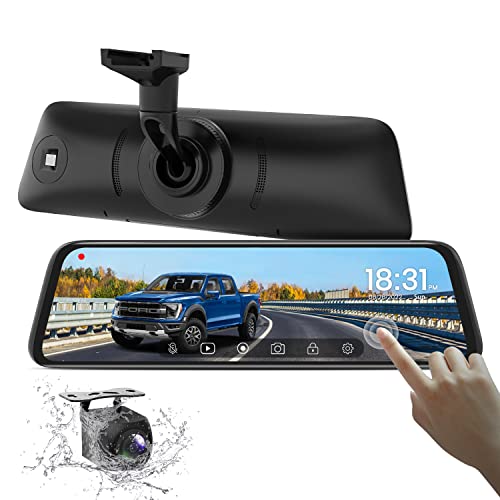 9.35''1080P OEM Rear View Mirror Camera, Recording Wide View Back Up Camera for Cars, Smart Full Touch Screen Stream Media Backup Camera with Super Night Vision for Trucks,Vans, SUVS (AUTO-VOX T9)