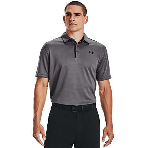 Under Armour Men's Tech Golf Polo , Graphite (040)/Black , Large