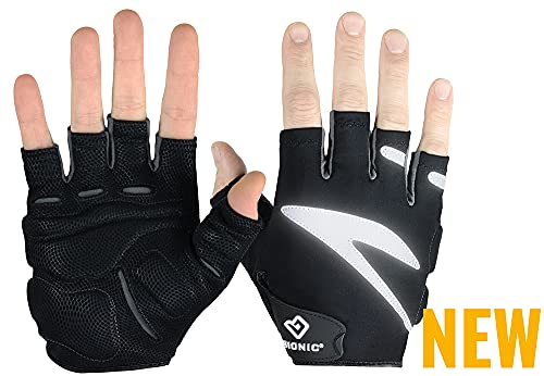 Men's Cycling Gloves Fingerless Black (Medium)