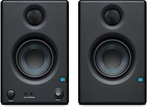 PreSonus Eris E3.5-3.5' Near Field Studio Monitors (Pair) – Powered Desktop Speakers for Music Production, Studio-Quality Recording, and Active Media Reference