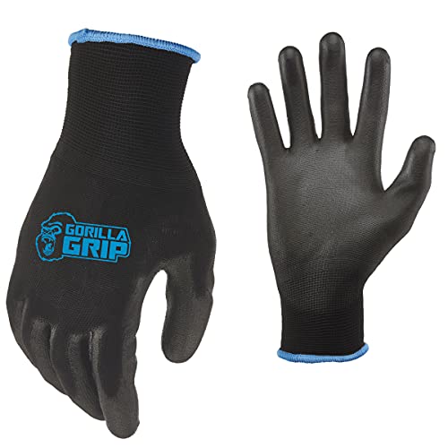 Gorilla Grip Never Slip, Maximum Grip All-Purpose Gloves (Medium), Black