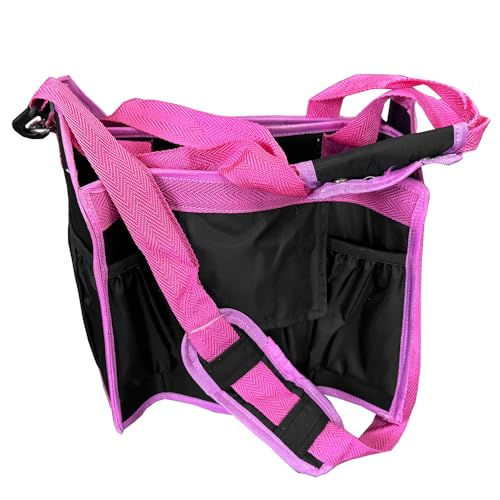 HILASON Western Horse Grooming Tote Bag Organizer Grooming Tool Kit Accessories Organizer Black/Pink