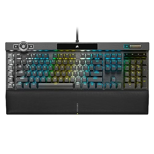 Corsair K100 RGB Optical-Mechanical Wired Gaming Keyboard - OPX Switches - PBT Double-Shot Keycaps - Elgato Stream Deck and iCUE Compatible - QWERTY NA Layout - Black