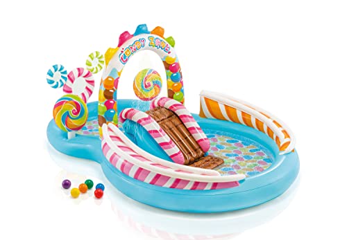 INTEX 57149EP Candy Zone Inflatable Swim Play Center: with Splash Pool and Waterslide – 116' x 75' x 51'