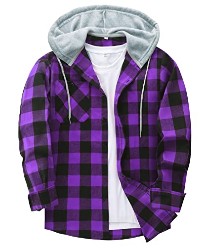 ZITY Flannel Plaid Shirt for Men Regular Fit Long Sleeve Casual Button Down Shirts