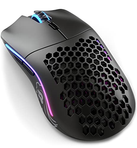 Glorious Gaming Model O Wireless Gaming Mouse - Superlight, 69g Honeycomb Design, RGB, Ambidextrous, Lag Free 2.4GHz Wireless, Up to 71 Hours Battery - Matte Black