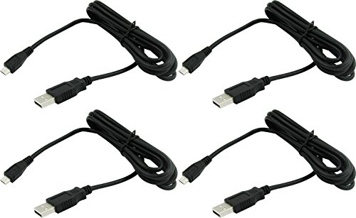 Super Power Supply 4 x pcs 6FT USB to Micro-USB Adapter Charger Charging Sync Cable for Motorola Bluetooth BT T805 H681 S705 BT