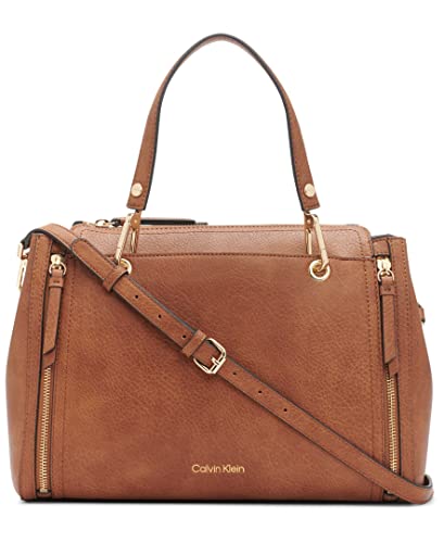 Calvin Klein Reyna Novelty Satchel, Caramel Combo, One Size