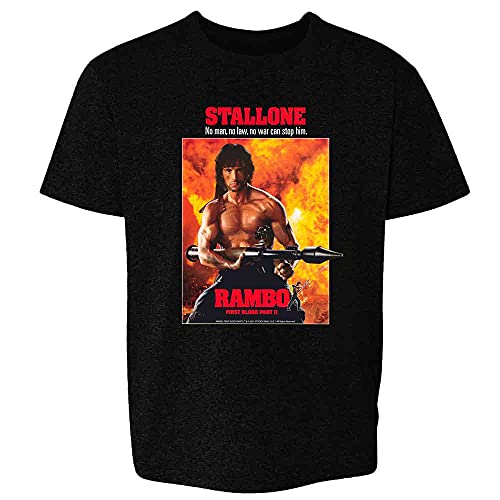 Pop Threads Rambo First Blood Part II 80s Movie Stallone Youth Kids Girl Boy T-Shirt Black L