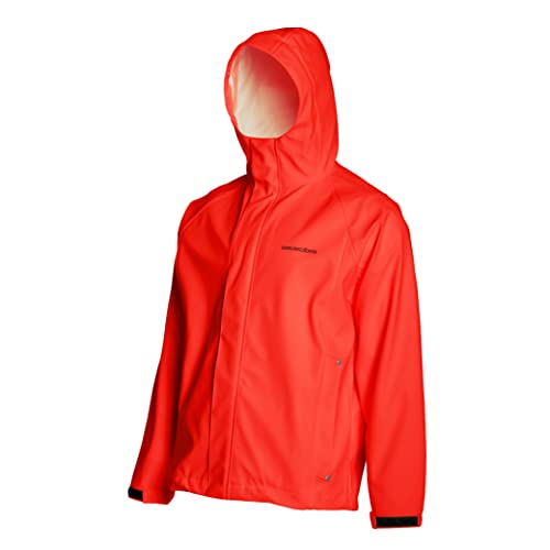 Grundens Men’s Neptune Commercial Fishing Jacket | Waterproof, Adjustable, Orange, Small