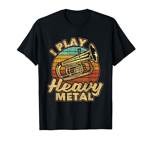 I Play Heavy Metal - Colorful Retro Baritone Marching Band T-Shirt