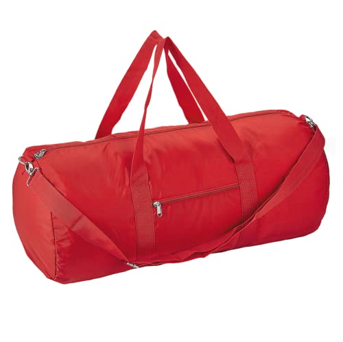 Vorspack Duffel Bag 24 Inches Foldable Lightweight Gym Bag with Inner Pocket for Travel Sports - Red
