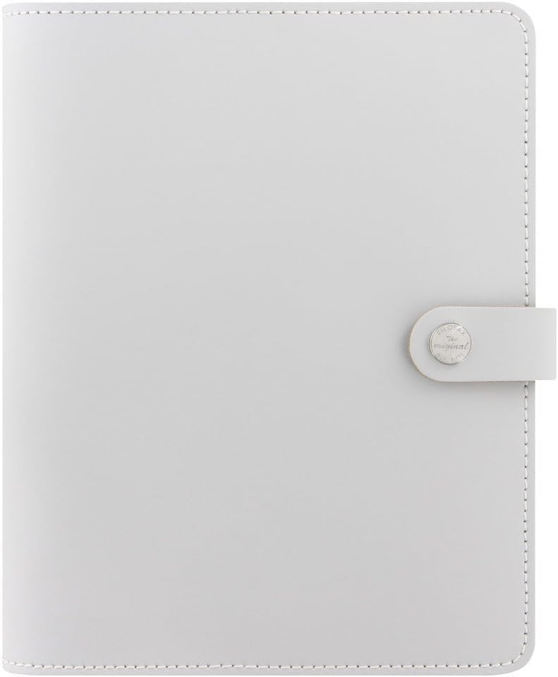 Filofax The Original Leather Organizer Agenda Any Year Not Dated Diary Calendar Bundle with DiLoro Ballpoint Pen (Stone Any Year Not Dated with Pen, A5 Paper Size 8.26' x 5.82')