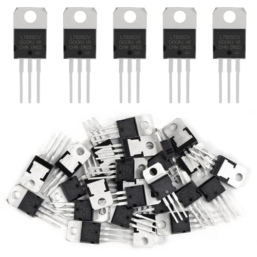 DWEII 30PCS IC L7805 L7805CV Linear Positive Fixed 1 Output 5V 1.5AAmp Integrated Circuits L7805 Linear Positive Voltage Regulators for Electronic Components