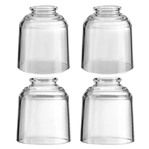 Aspen Creative 23175-60-4, Transitional Clear Ceiling Fan Replacement Glass Shade, 2-1/8' Fitter, Size: 4' D x 4-3/4' H, 4Pcs/Pack