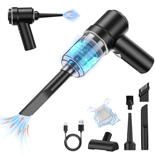 Lovyi Cordless Vacuum Cleaner, Mini Handheld Vacuum, Small Car Vacuum with LED, Electric Air Duster & Vacuum Cleaner 2 in 1 Rechargeable, Portable Vacuum Cleaner for Home, Office and Car Cleaning