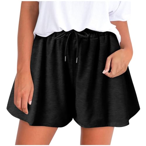 DASAYO Cute Comfy Shorts for Women Women's Wide Leg Shorts Drawstring Elastic Waist SOID Color SweatShorts Casual Loose Lounge Comfy Pants Walmart. Com Online Shopping