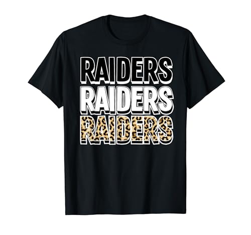 Raiders Leopard Print School Spirit Mascot Raider T-Shirt