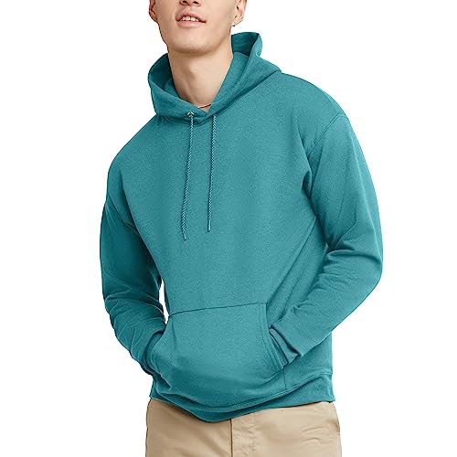 Hanes EcoSmart Hoodie, Midweight Fleece, Pullover Hooded Sweatshirt for Men, Spanish Moss, Medium