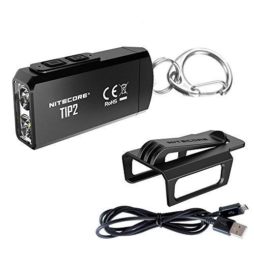 Nitecore TIP 2 (TIP2) Keychain Flashlight, 720 Lumen LED High Lumen USB Rechargeable for EDC Pocket with LumenTac Charging Cable