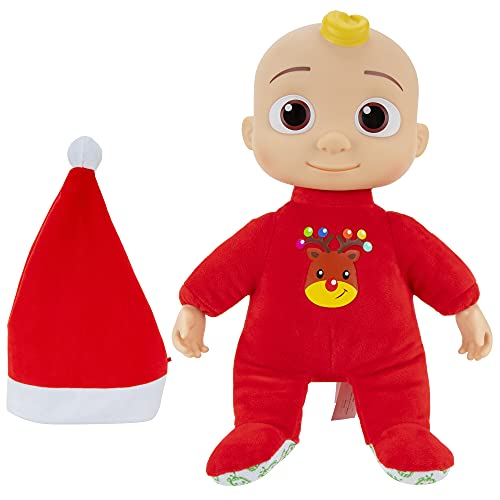 Cocomelon Musical Deck The Halls JJ Doll - Includes JJ Roto Doll with Santa Hat - Festive Doll with Activated Sounds- Toys for Preschoolers